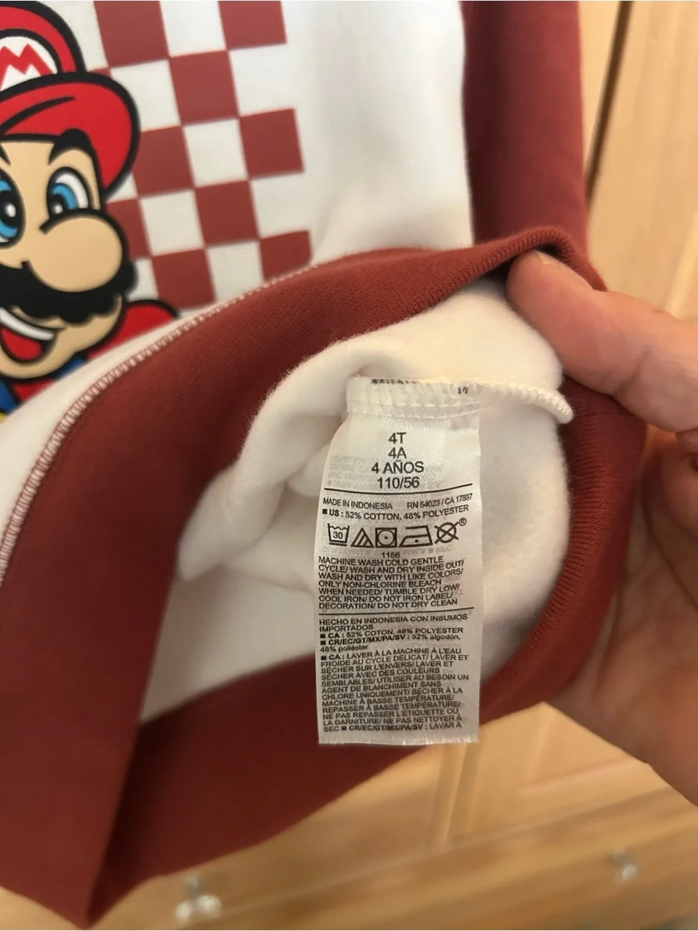 Mario Kart Raglan Sweatshirt - Red & White New With Tags